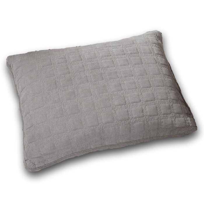 DaDa Bedding Corduroy Sherpa Backside Soft Grey Quilted Pillow Sham - 1-Piece (JHW858) by DaDalogy Bedding Collection