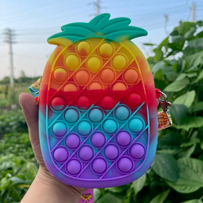 Pineapple Push Pop Pouch With Zipper & Strap by DailySale