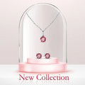 Pink Moissanite Jewelry Set by Fine Color Jewels