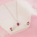 Pink Moissanite Jewelry Set by Fine Color Jewels