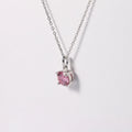 Pink Moissanite Solitiare Necklace by Fine Color Jewels