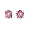 Pink Moissanite Stud Earrings by Fine Color Jewels