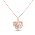 Pink Morganite Prong 18K Rose Gold Over Silver Heart Cluster Pendant Necklace by Fine Color Jewels