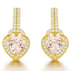 Pink Natural Rose Quartz Sterling Silver Heart Earrings