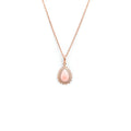 Pink Opal Teardrop Pendant Necklace by Fine Color Jewels