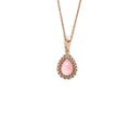 Pink Opal Teardrop Pendant Necklace by Fine Color Jewels
