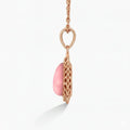 Pink Opal Teardrop Pendant Necklace by Fine Color Jewels