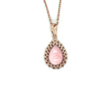 Pink Opal Teardrop Pendant Necklace by Fine Color Jewels