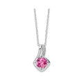 Pink Sapphire and Diamond Pendant Necklace by Fine Color Jewels