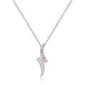 Pink Sapphire Dainty Pendant Necklace by Fine Color Jewels