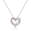 Pink Sapphire Open Heart Necklace