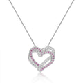 Pink Sapphire Open Heart Necklace by Fine Color Jewels