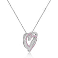 Pink Sapphire Open Heart Necklace by Fine Color Jewels