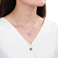 Pink Sapphire Open Heart Necklace by Fine Color Jewels