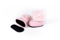 Pink Velvet Barefoot Ankle Boot Topper | Ozznek Removable Sole Shoes by ozznekshoes