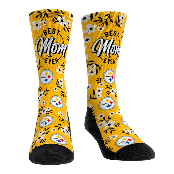 Pittsburgh Steelers - Best Mom Floral by Rock 'Em Socks