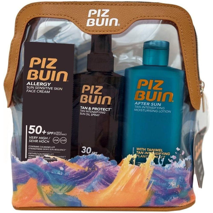 Piz Buin Travel Bag - Allergy, Tan Protect, After Sun Set - 3 PacK Set by Pasteur Pharmacy