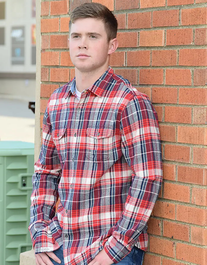 Plaid Cuff Long Sleeve Top by Boutique 23