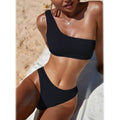 Plain One Shoulder Bikini Swimsuit by DailySale