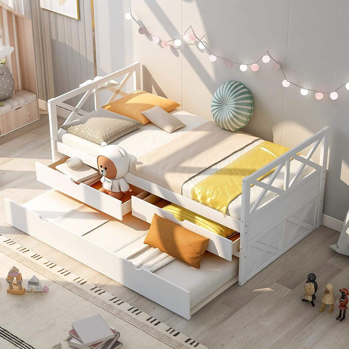 Platform Storage Bed with Trundle by DailySale