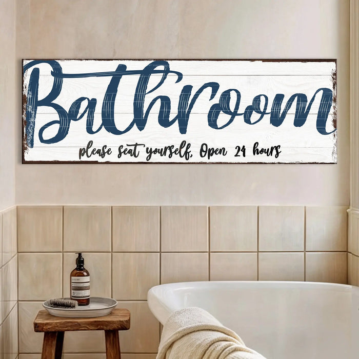 Please Seat Yourself Bathroom Sign II by Tailored Canvases