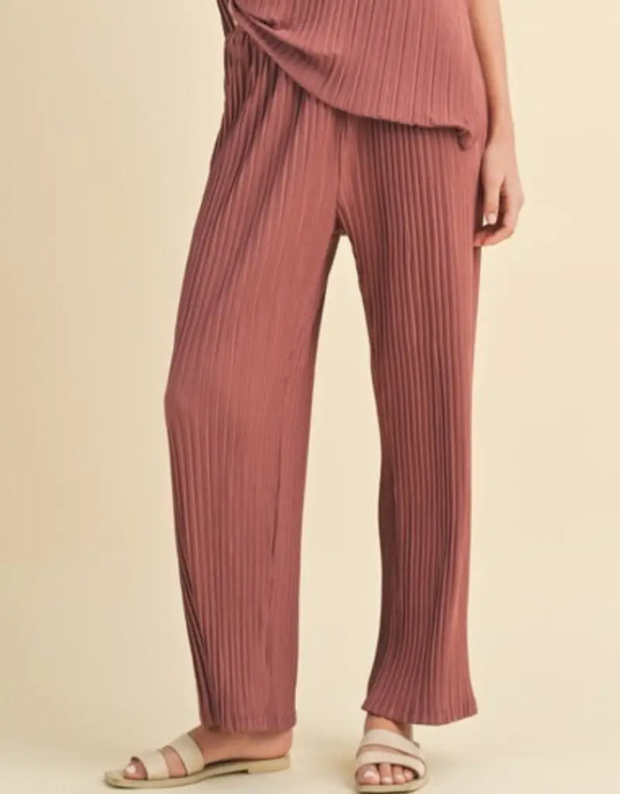 Pleated Elastic Waist Pants - Sienna by Boutique 23