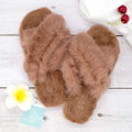 Plush Cross Band Slippers by DailySale
