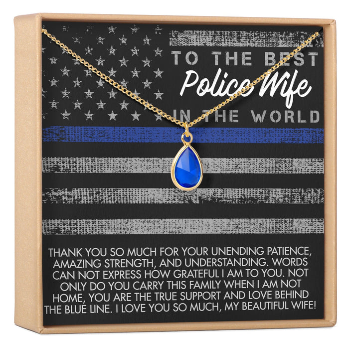 Police Wife Gemstone Necklace by Dear Ava