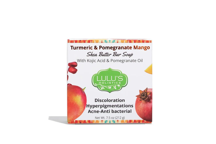Pomegranate Mango Turmeric Kojic Shea Butter Bar Soap – Brightening Cleanse by Lulu’s Holistics