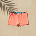 Ideology Big Girls Floral-Trim Swim Boyshorts, L(14)/Orange by Vanessa Jane