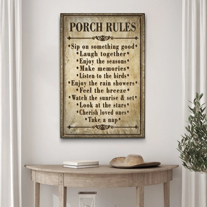 Porch Rules Sign II by Tailored Canvases