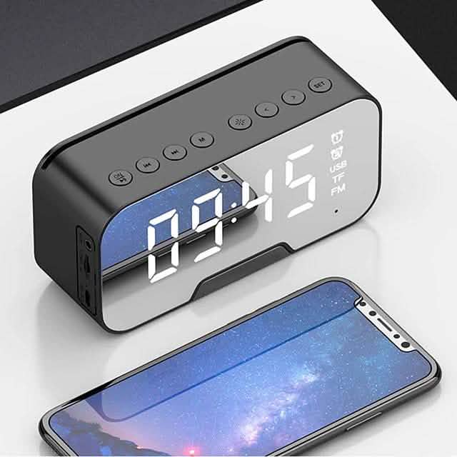 Portable Bluetooth Speaker Mirror Alarm Clock by DailySale