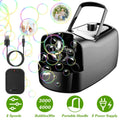 Portable Bubble Blowing Machine with 2 Speeds Handle 3000-4000 Bubbles Per Minute Plug-In Battery Powered by DailySale