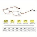 Portable Presbyopia Reading Glasses with Pen Tube Case - Unisex, Metal Frame, Spring Hinge, +1.00~+4.00, Plastic Lens by DailySale