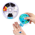 Portable Push Button Rotating Round Case Once A Day Daily Medicine Organizer by DailySale