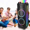 Portable Wireless Party Speaker Colorful Lights DJ PA System by DailySale