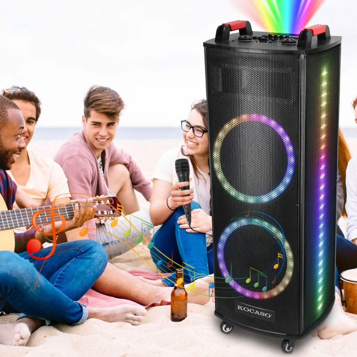 Portable Wireless Party Speaker Colorful Lights DJ PA System by DailySale