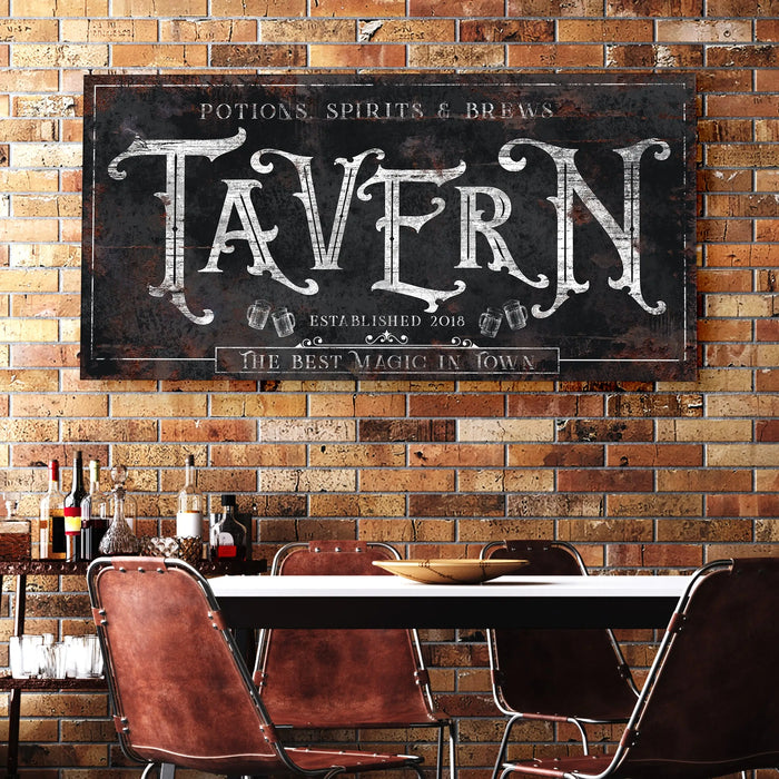 Potions, Spirits & Brews Tavern Halloween Sign II by Tailored Canvases