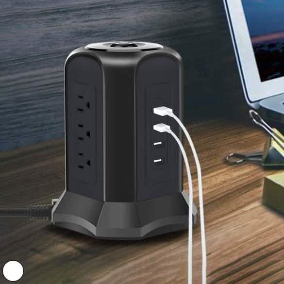 Power Strip Tower with 9 AC-Outlets and 4 USB Charging Ports Switch Control by DailySale