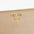 Prada Beige Leather Round Zipper Long Wallet #1878 by Bolt Boutique