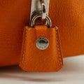 Prada Beige / Orange Canvas &amp; Leather Boston Bowler Bag #2714 by Bolt Boutique