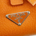 Prada Beige / Orange Canvas &amp; Leather Boston Bowler Bag #2714 by Bolt Boutique