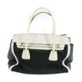 Prada Bicolor Black x White Trimmed Cuir Canapa Tote Bag #3308 by Bolt Boutique