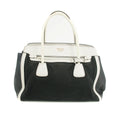 Prada Bicolor Black x White Trimmed Cuir Canapa Tote Bag #3308 by Bolt Boutique