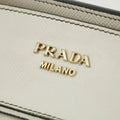 Prada Bicolor Black x White Trimmed Cuir Canapa Tote Bag #3308 by Bolt Boutique