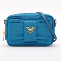 Prada Blue Nylon Tessuto Mini Bow Crossbody Bag #1934 by Bolt Boutique
