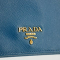 Prada Blue Saffiano Lux Leather Trifold Wallet #3143 by Bolt Boutique