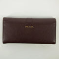 Prada Bordeaux Saffiano Leather Long Wallet #2467 by Bolt Boutique