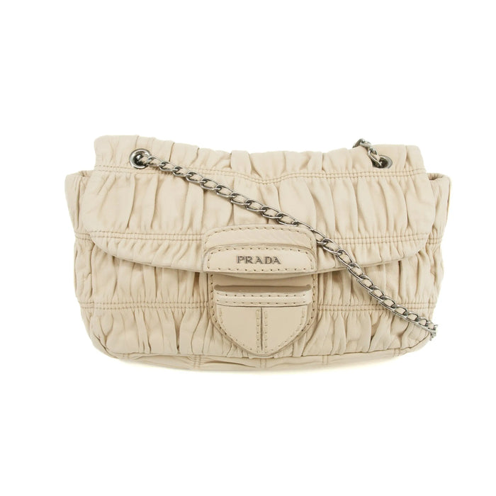 Prada Brown Nappa Gaufre Flap Shoulder Bag #3597 by Bolt Boutique