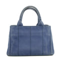 Prada Canvas Canapa Logo Tote Navy Blue Small #3054 by Bolt Boutique